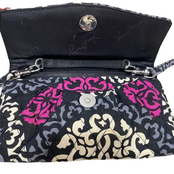 Vera Bradley Quilted Cotton Crossbody Bag/Wallet With Adjustable Strap & Multipl - Picture 5 of 7